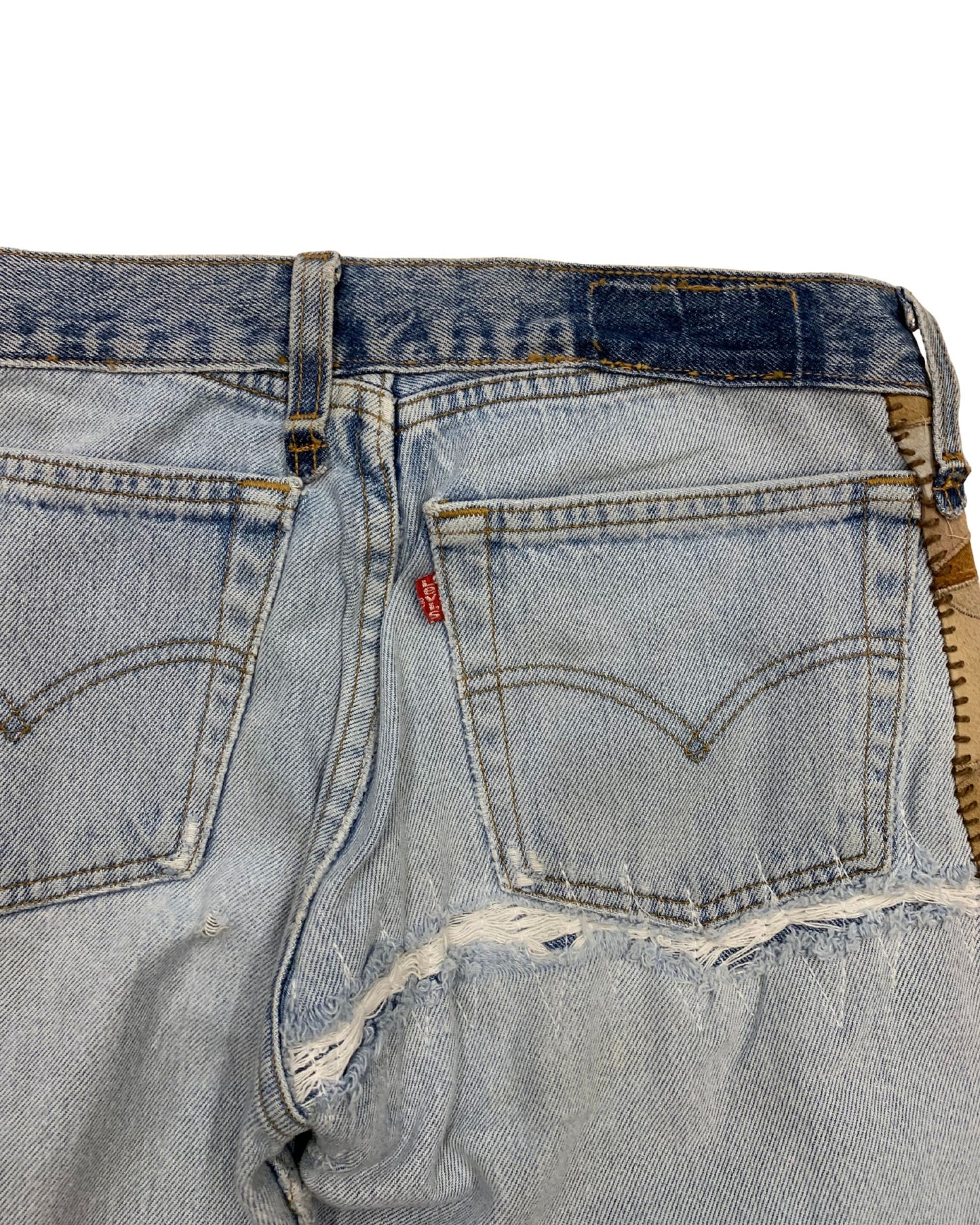 Levi’s 501 Custom Patchwork Jigsaw Camo Panels – W26 L32