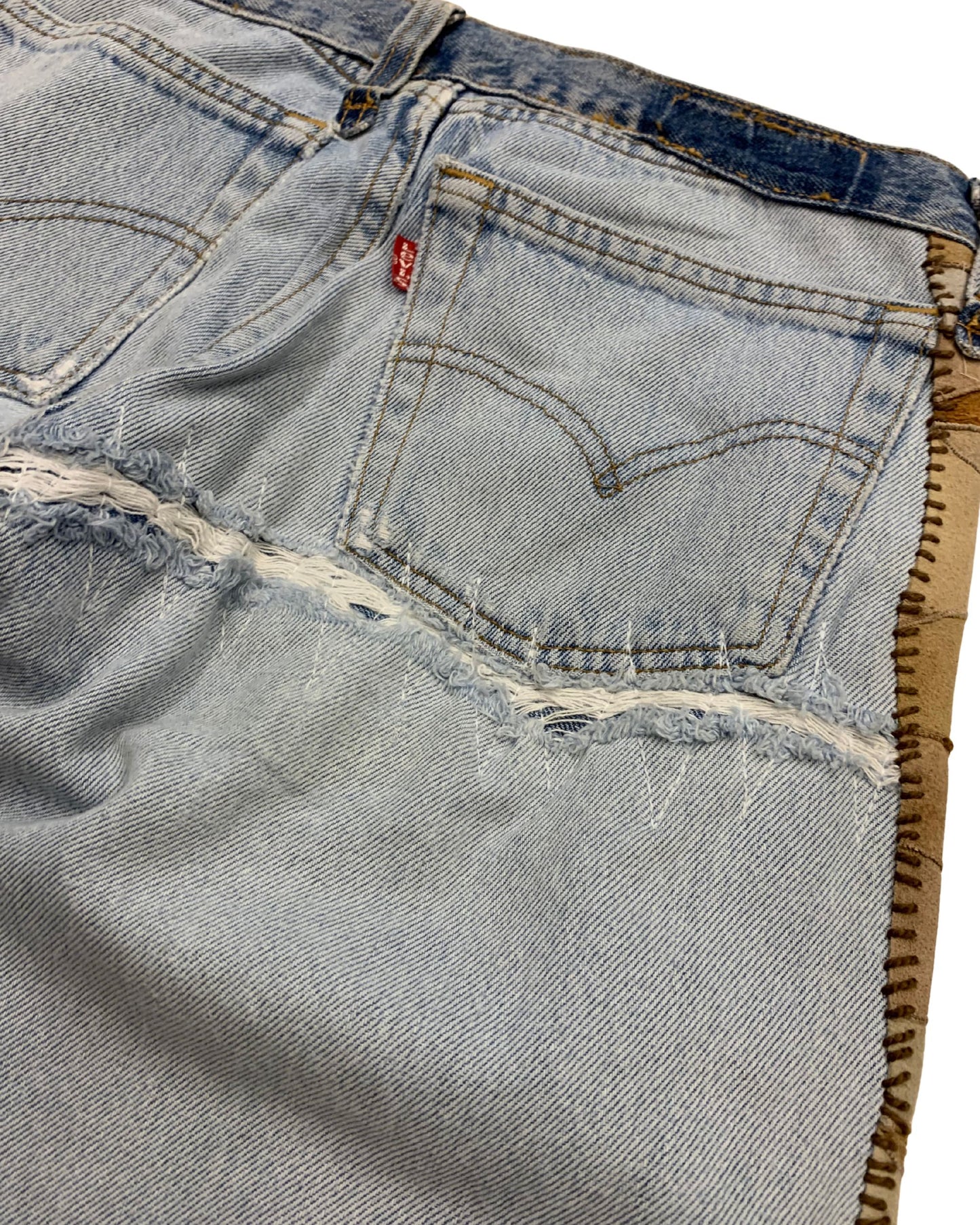 Levi’s 501 Custom Patchwork Jigsaw Camo Panels – W26 L32