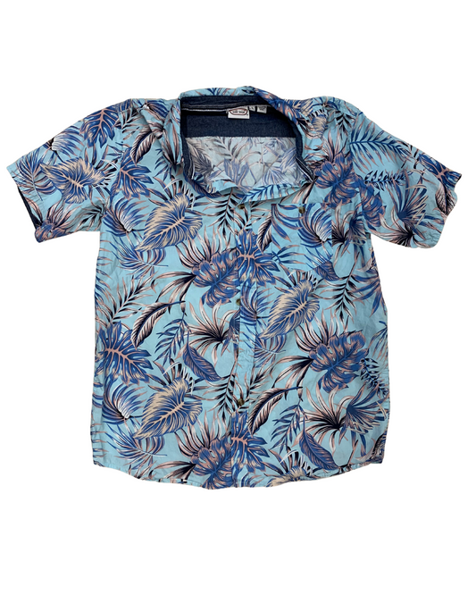 Aloha Shirt “Blue Tropics” – Rayon Light-Teal (Taglia L)