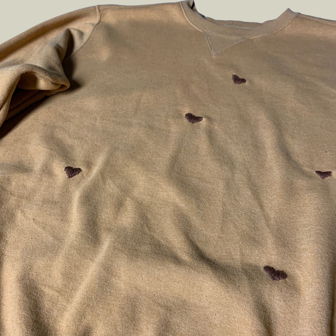 Carhartt Brown Crewneck Sweatshirt Reworked – Distressed Workwear Made in Mexico