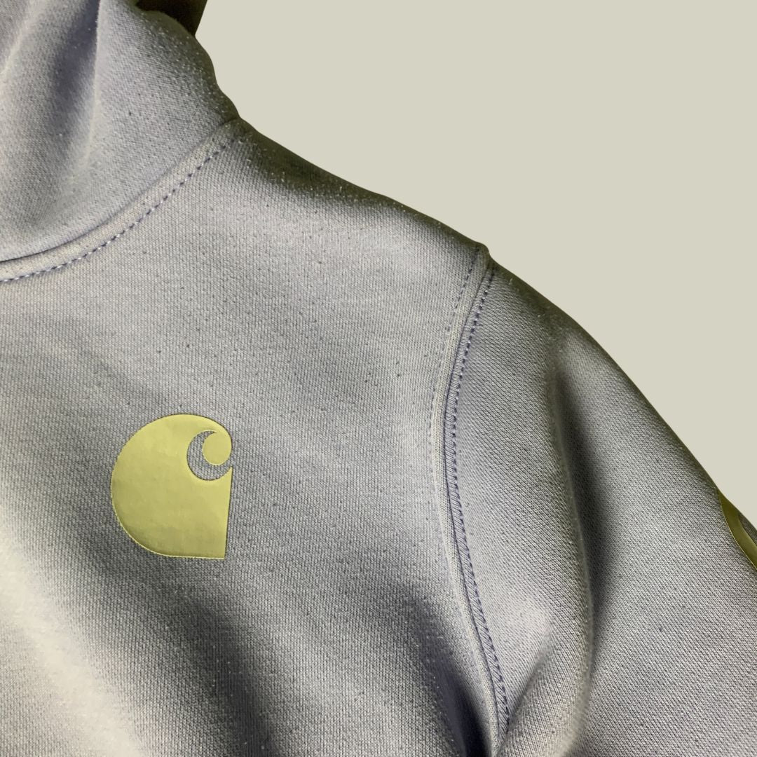 Carhartt Hoodie – Lavander “Keep Distance” Embroidered Heart Edition (M)