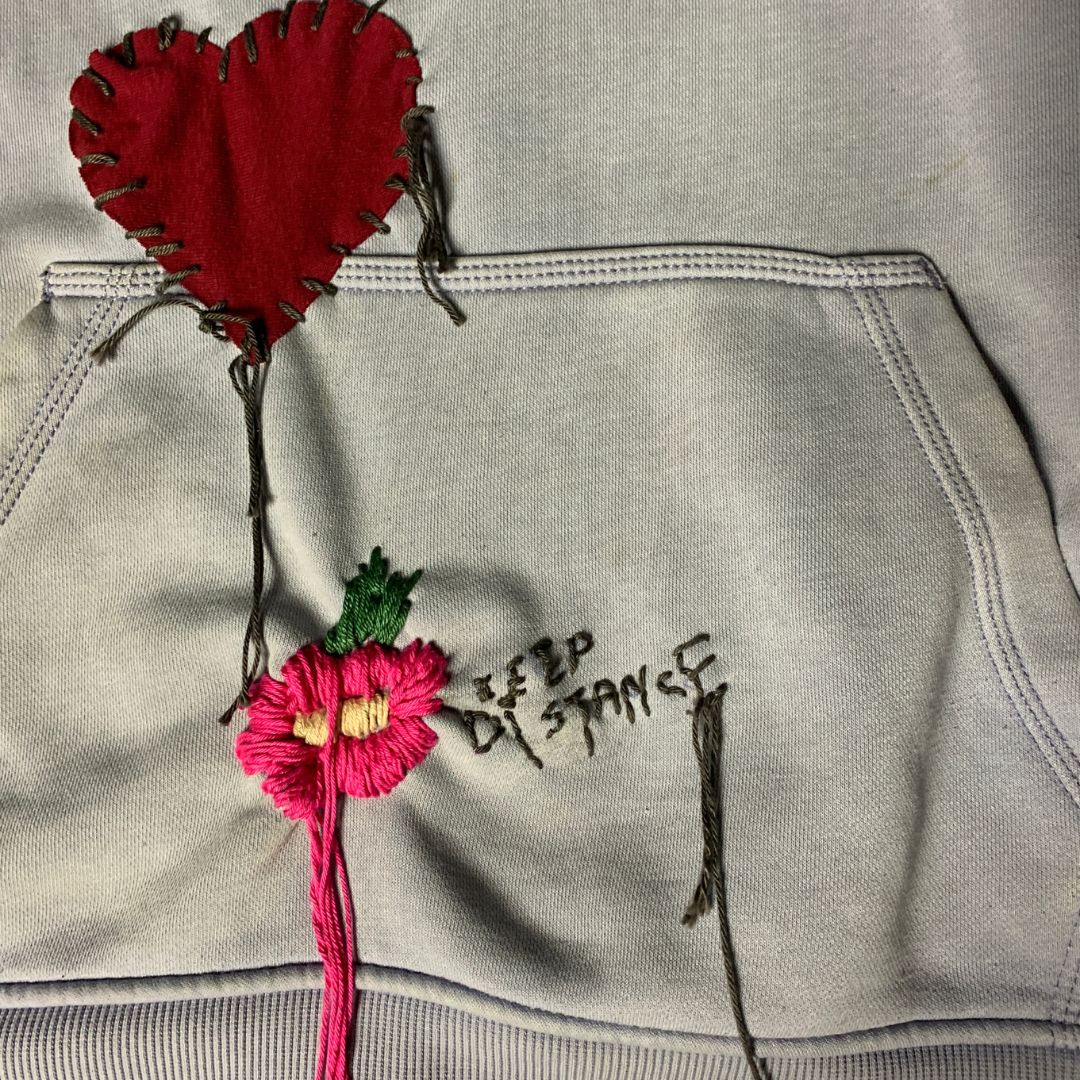 Carhartt Hoodie – Lavander “Keep Distance” Embroidered Heart Edition (M)