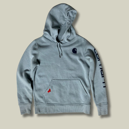 Carhartt Logo Hoodie – Lavander with Red Heart Embroidery (XS Relaxed Fit)