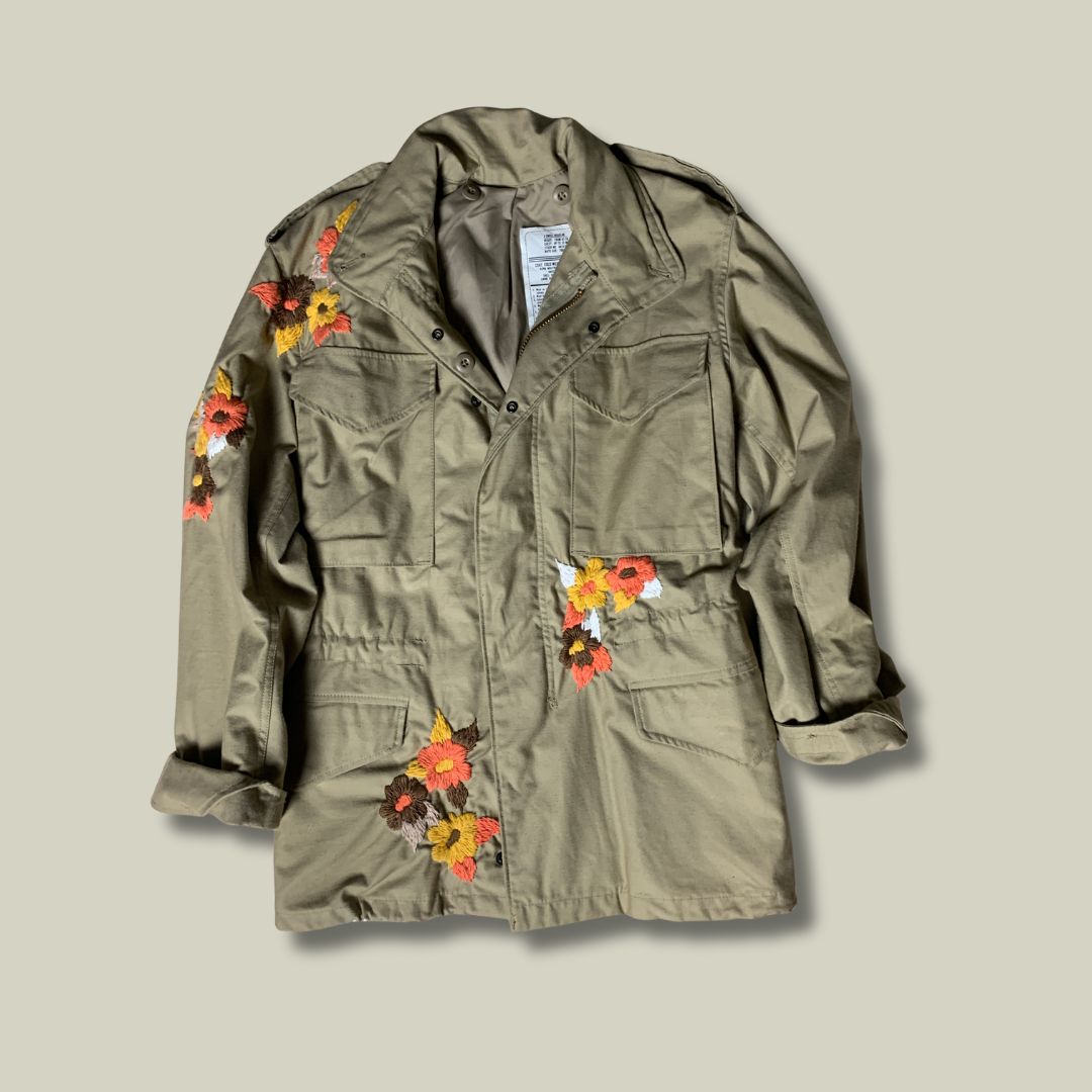 Customized Alpha Industries M-65 Field Jacket – Floral Embroidered (XS Regular)