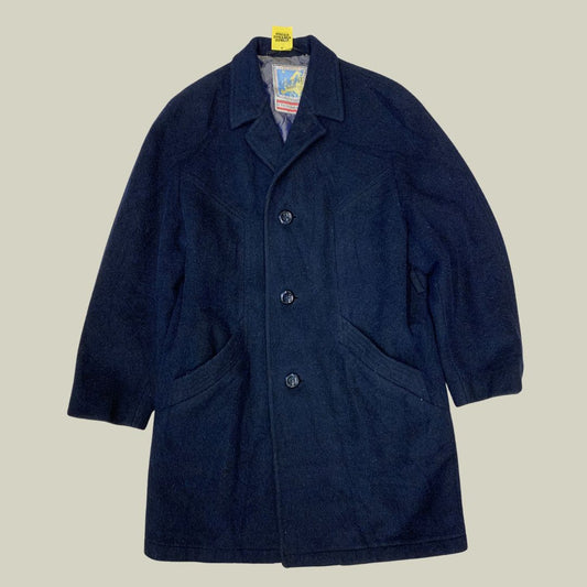 Europa 2000 Excentric Club Vintage Wool Coat – Navy Blue Overcoat