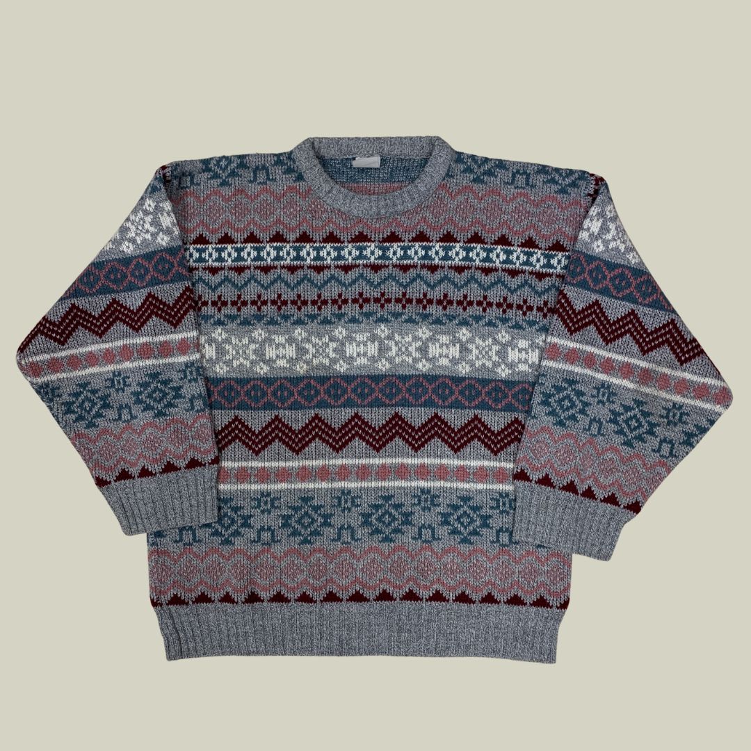 Fair Isle Pattern Knit Sweater