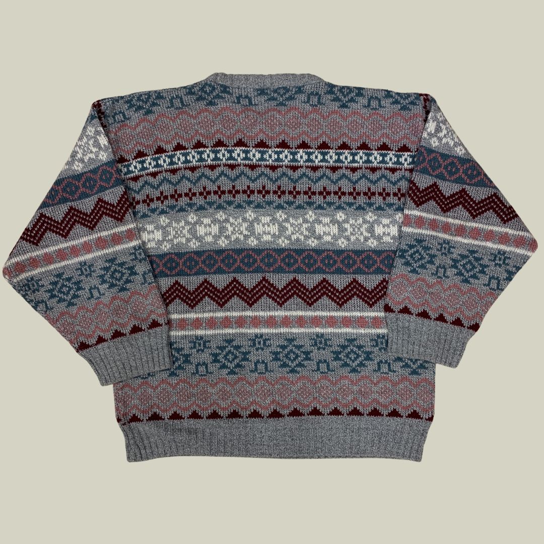 Fair Isle Pattern Knit Sweater