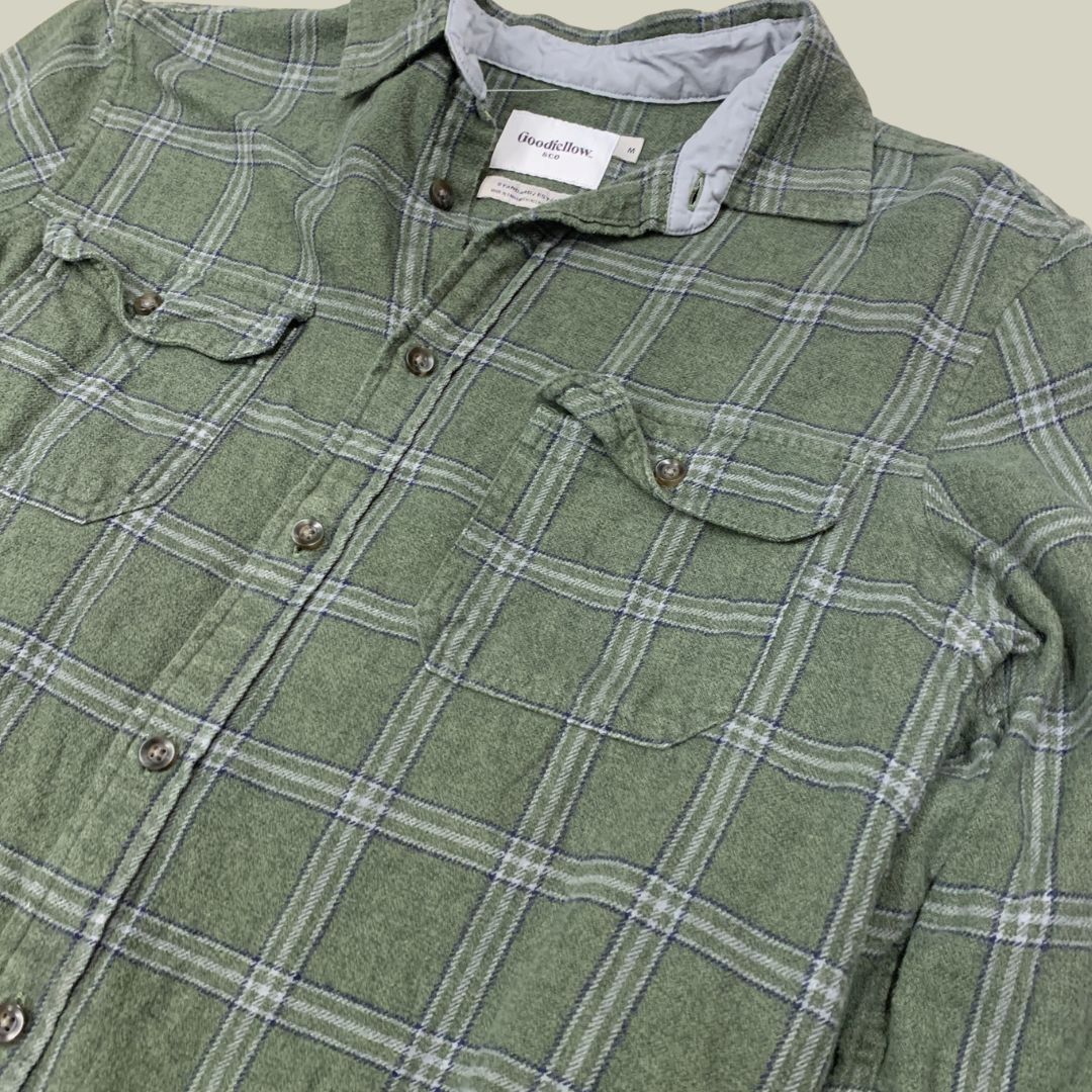 Goodfellow & Co – Camicia Flanella Verde a Quadri – Taglia M