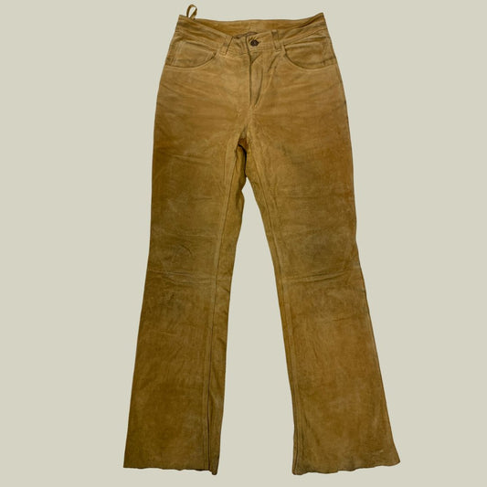 Levi’s Suede Leather Flares – Early 2000s – Camel Brown – Genuine Leather