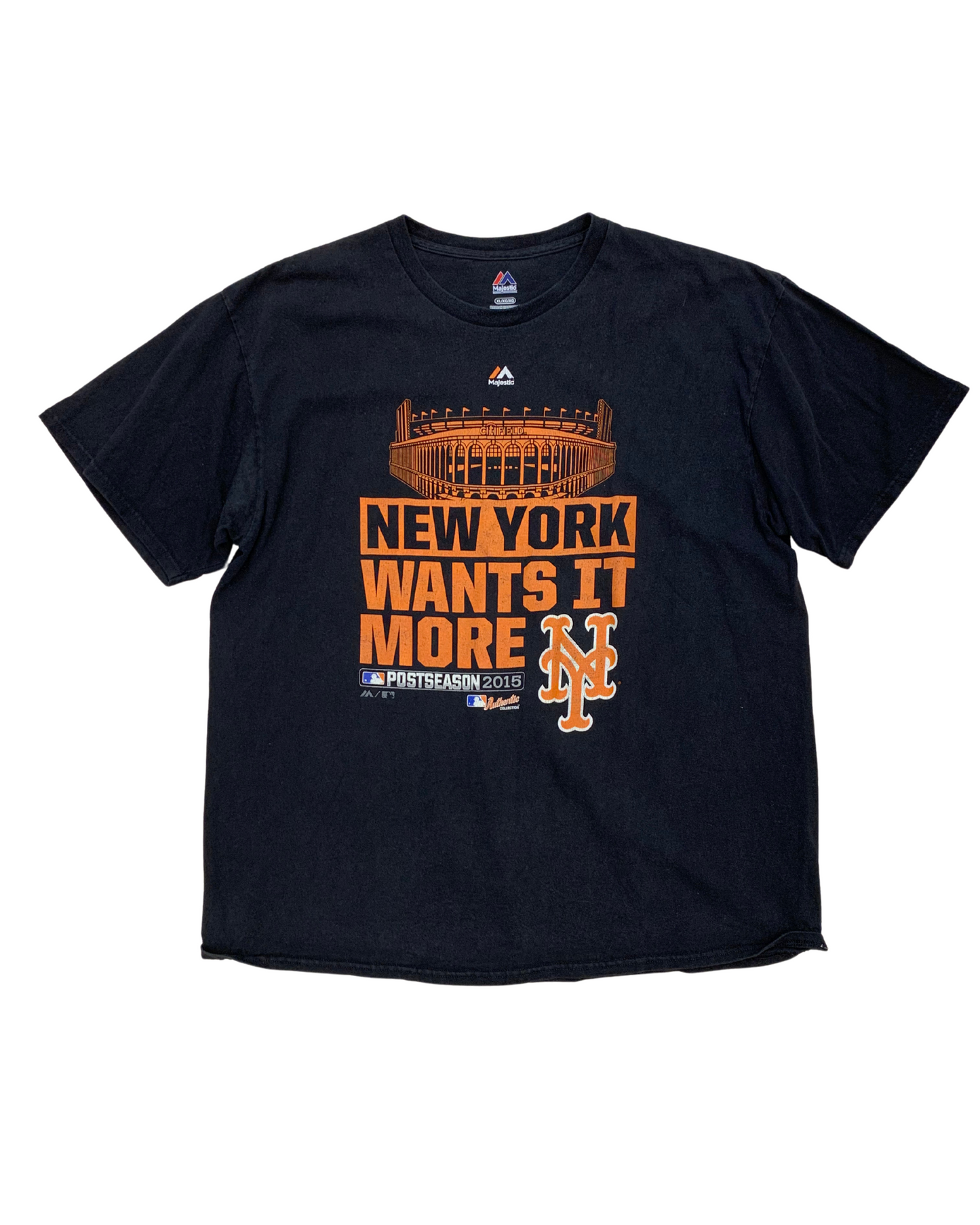 Majestic Mets Post-Season 2015 Tee XL – “NY Wants It More”