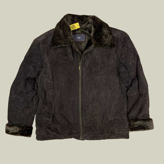 TCM Vintage Faux Shearling Jacket – Brown Winter Coat (XL)