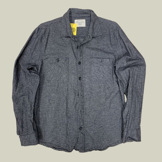 Threads 4 Thought – Camicia a righe grigio/nero – Sustainable Apparel – Uomo L