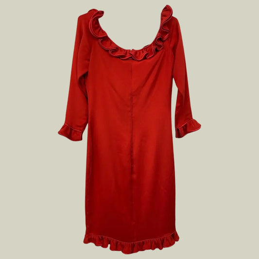 Valentino Night – Abito Vintage in Seta Rosso (Made in Italy) – Deadstock con Cartellino