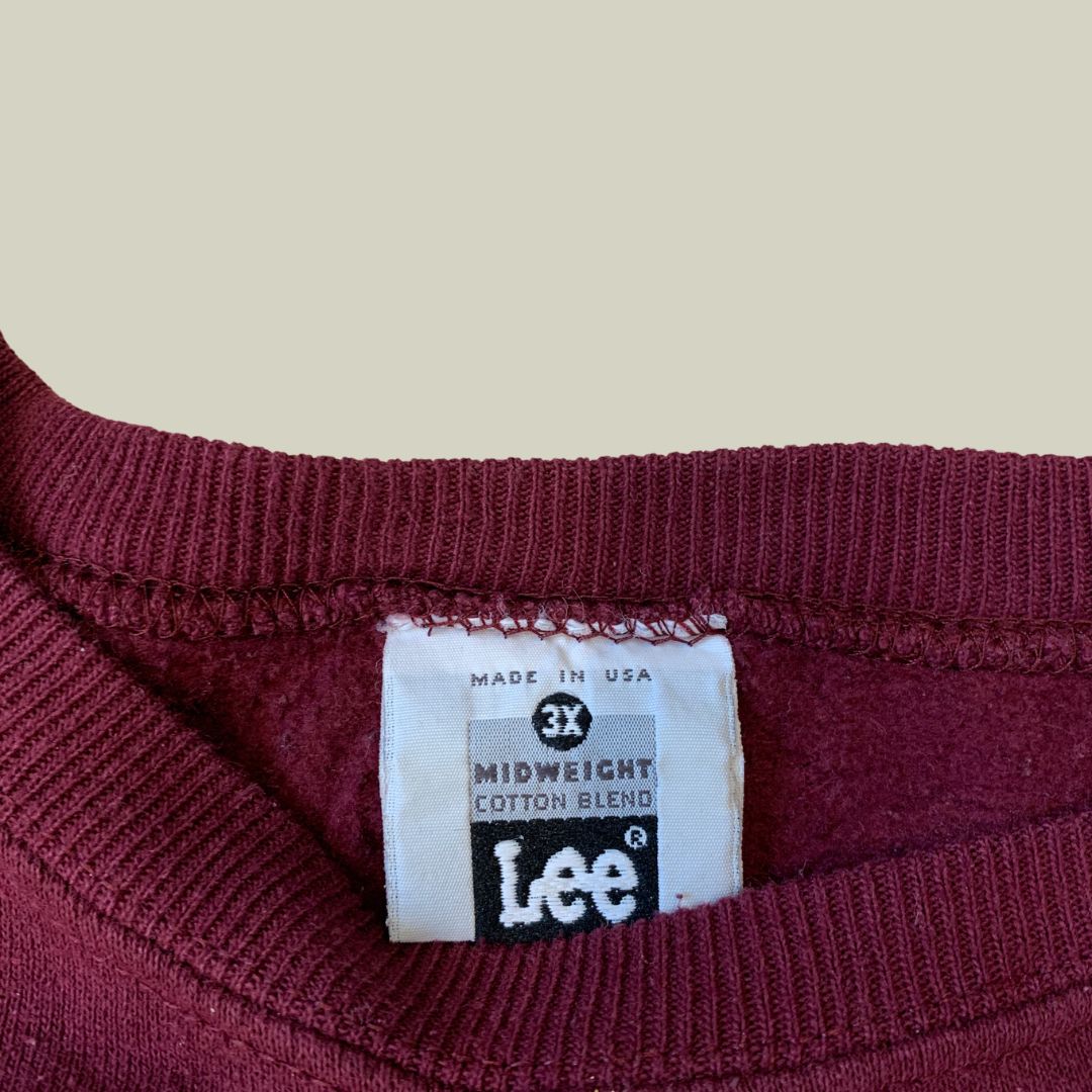 Vintage 90s Lee USA Sweatshirt – Avon Lake Shoremen Football – Maroon & Yellow Graphic – Made in USA