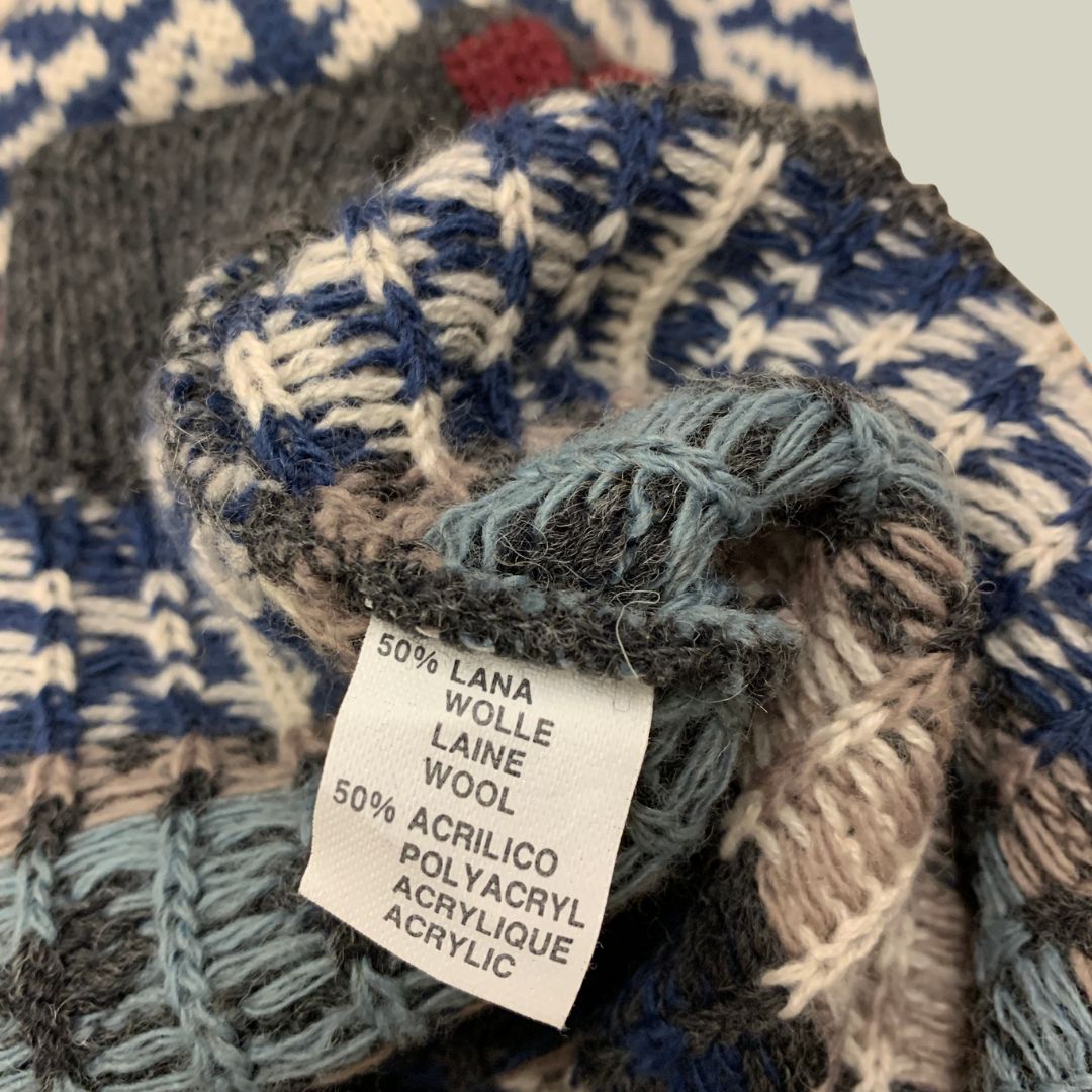 Vintage Gio Ferrari Patterned Wool Blend Sweater