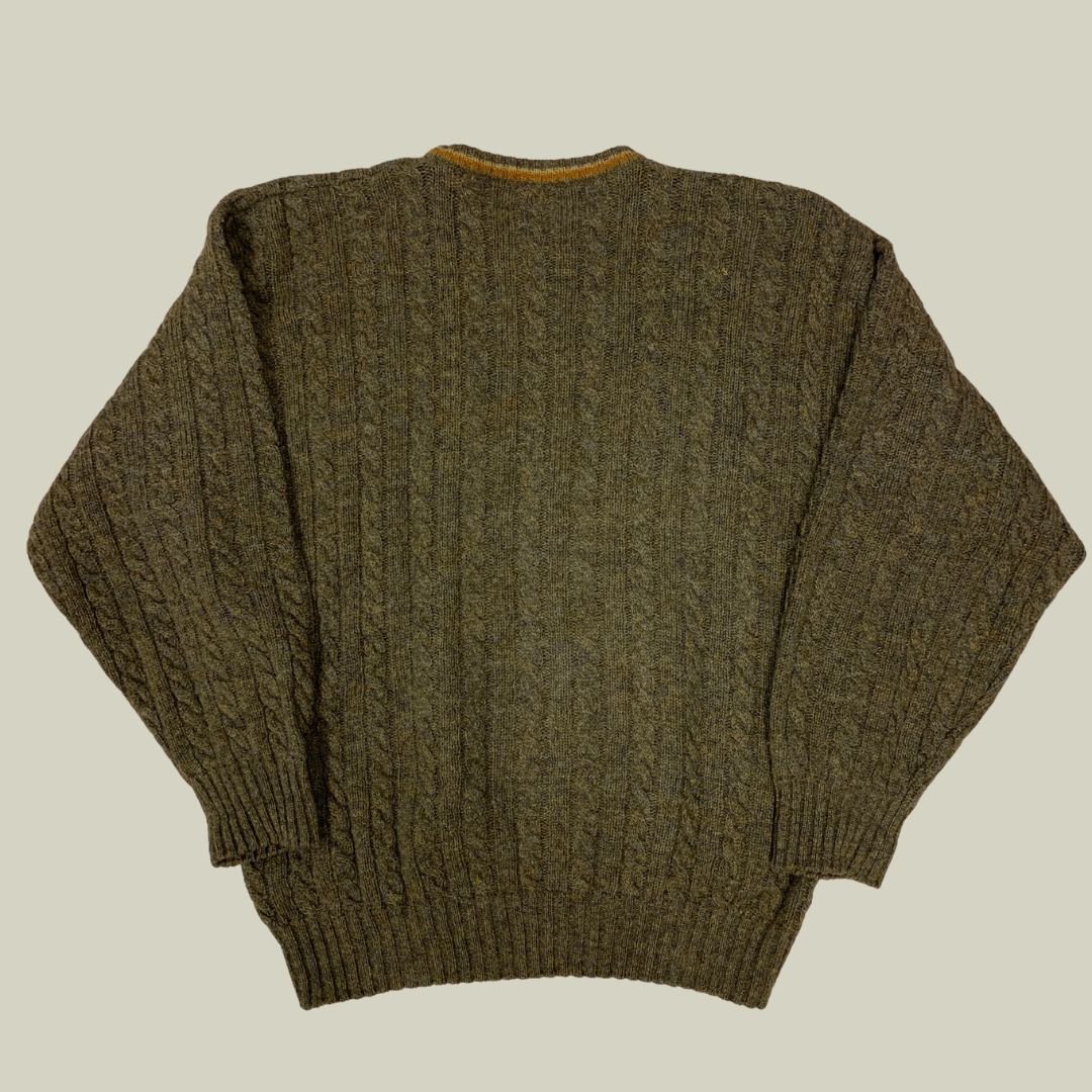 Vintage Italian Pure Virgin Wool Argyle Sweater – XL