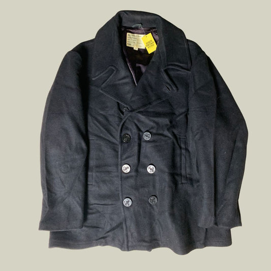 Vintage Melton Pea Coat Navy Style 502 – Taglia 52