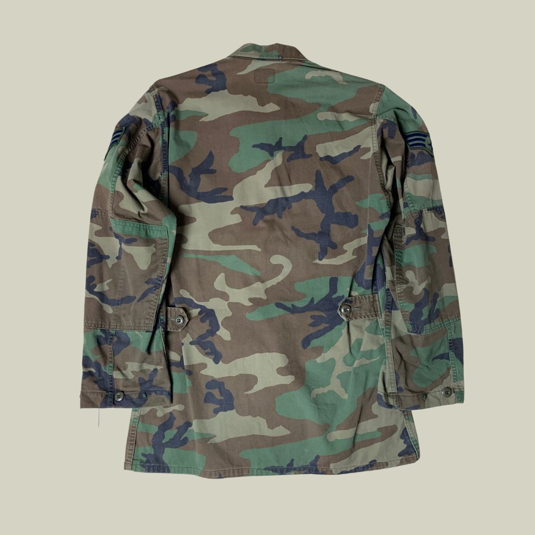 Vintage U.S. Air Force BDU Woodland Jacket – Small Long – 1980s/90s