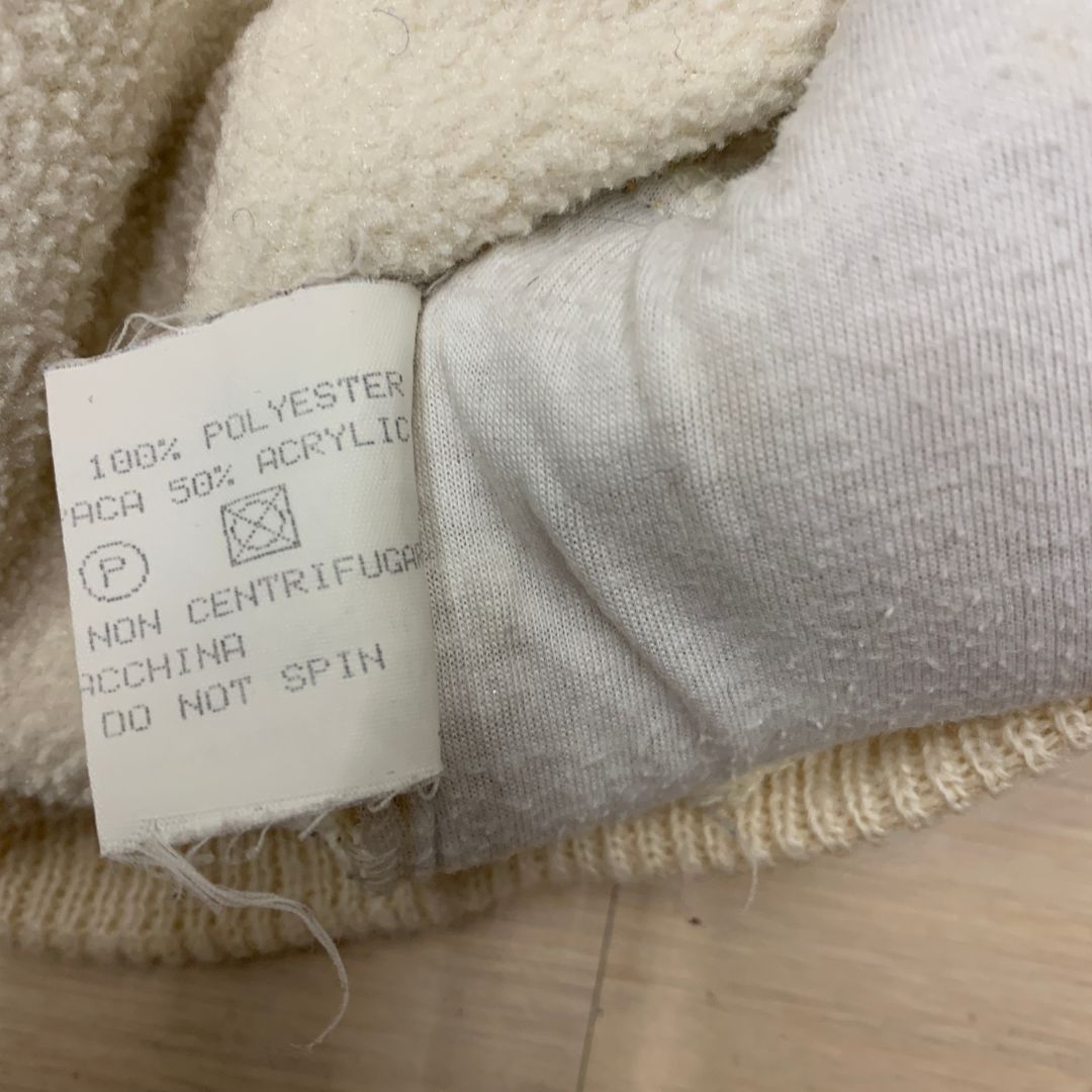 Vintage White Half-Zip Fleece with Embroidered Details – Silvy Outfit