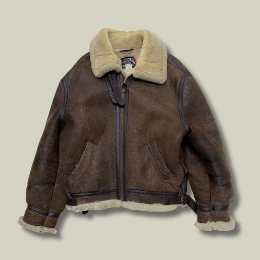 Vtg Schott Type B-3 Shearling Flight Jacket – Made in USA (48)