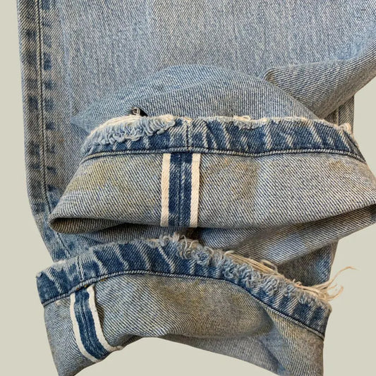 Levi’s 501 Selvedge Jeans W38 L34 – Made in USA – Early/Mid 1980s – White Selvedge – Vintage Repairs